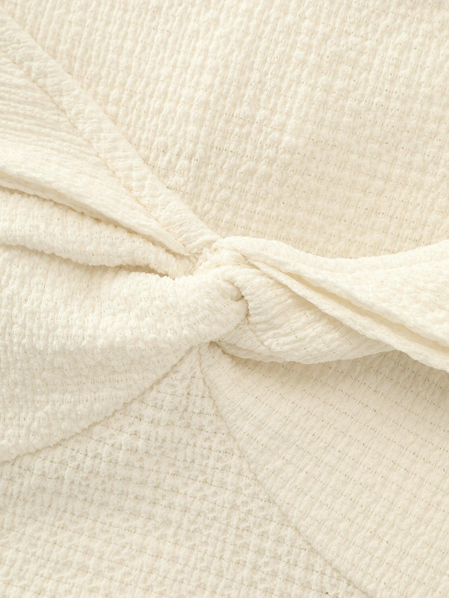 Textured Off-Shoulder Cinched-Waist Knit Top Female Product Image
