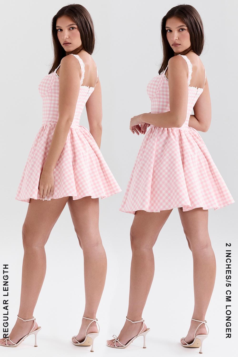 Brigitte  strawberry shortcake gingham corset mini dress - sale Product Image
