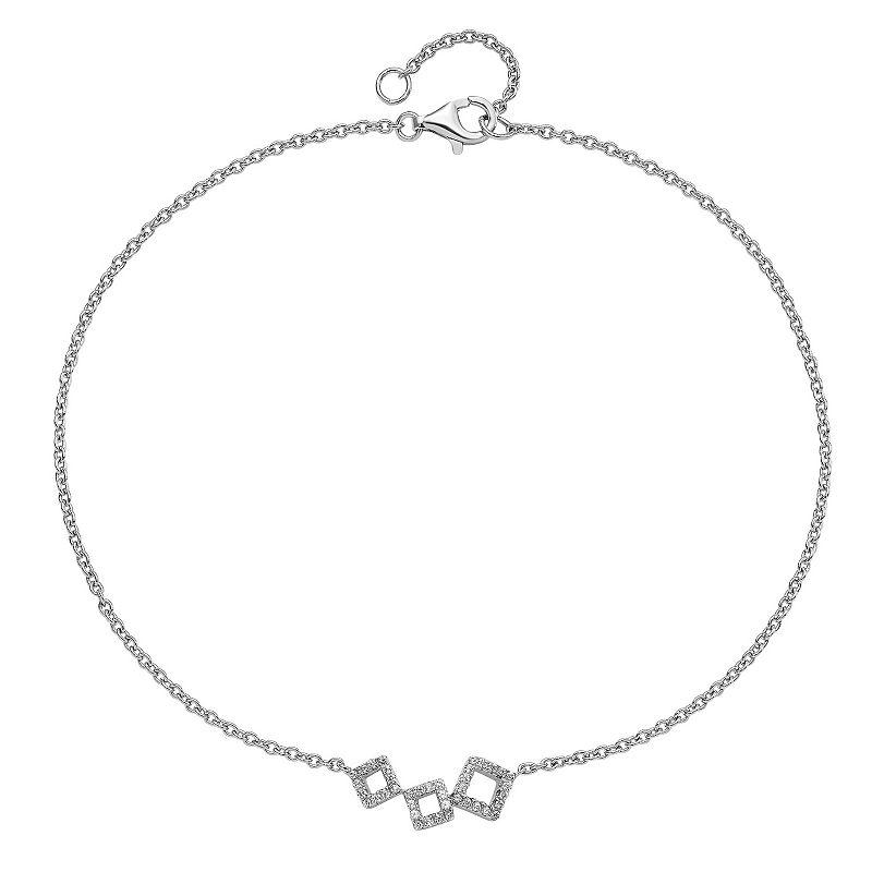 Sophie Miller Sterling Cubic Zirconia Geometric Anklet, Women's, Size: 9.50 Product Image