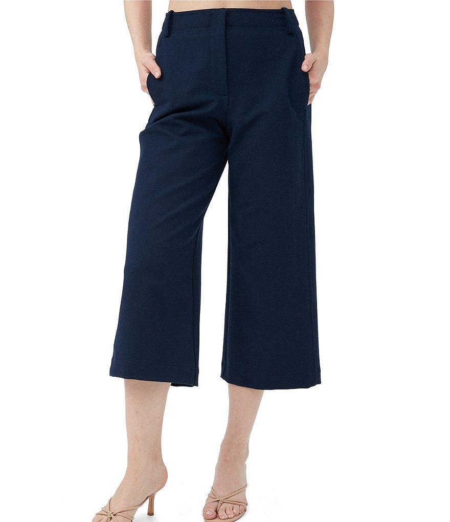 Trina Turk Payton Stretch Pique Wide Leg Cropped Pant Product Image