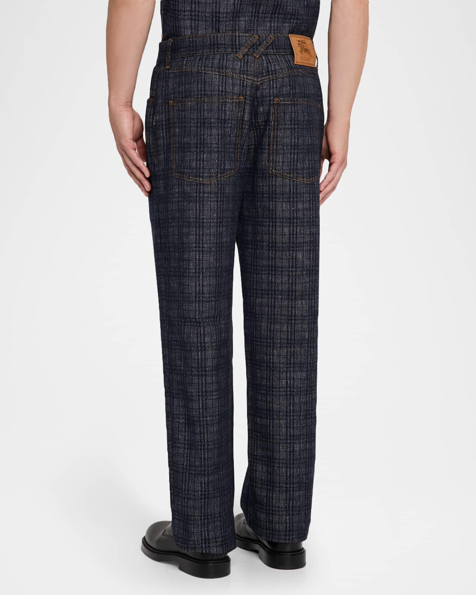 Men's Denim Check Five-Pocket Pants Product Image