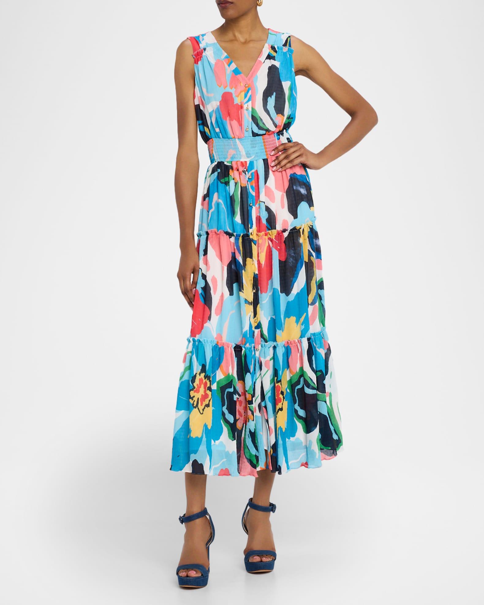The Sable Tiered Floral-Print Midi Dress Product Image