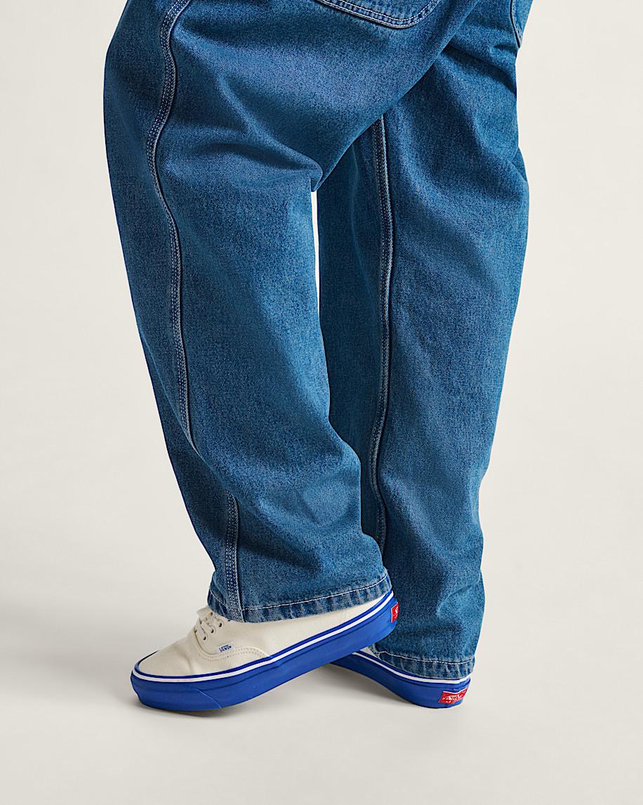 Premium Authentic Duck Canvas Shoe in White / Blue| Vans US Product Image