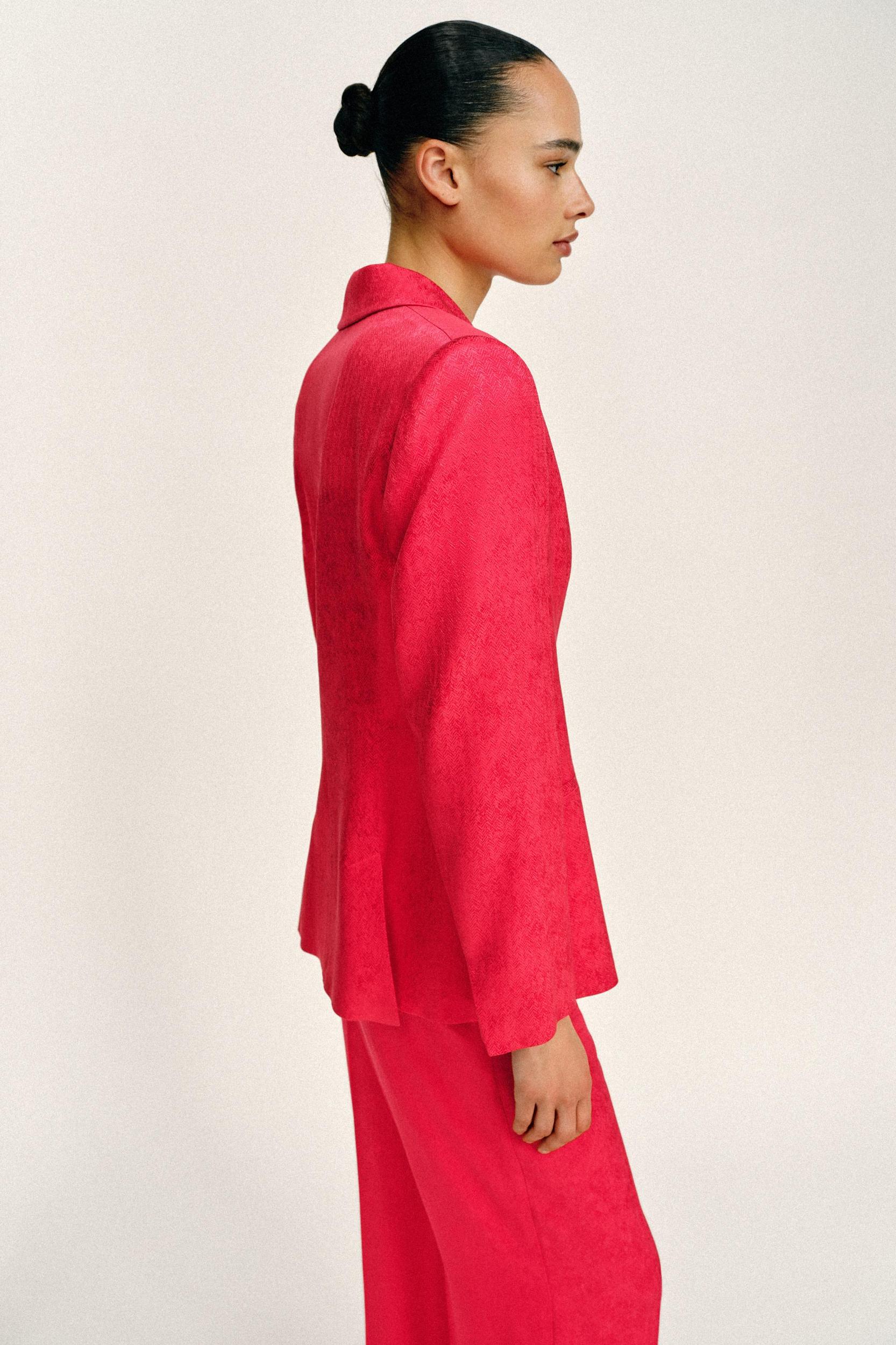 JACQUARD BLAZER WITH SHOULDER PADS Product Image