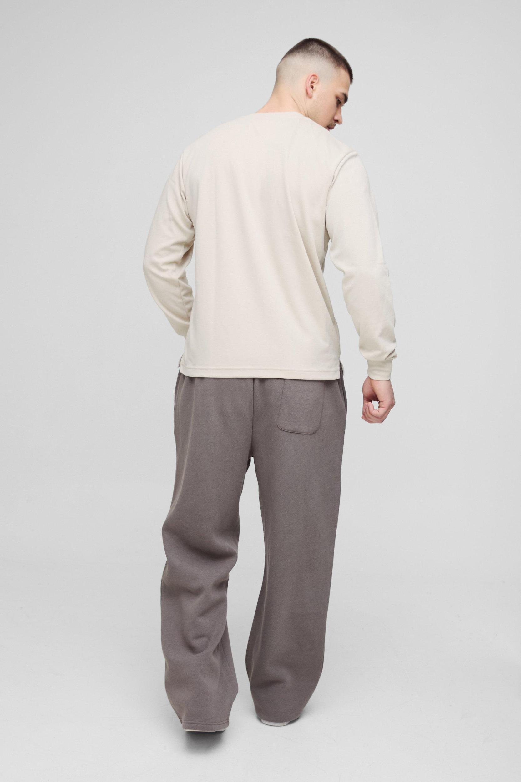 Tall Relaxed Satin Applique WRLDWD Sweatpants | boohooMAN USA Product Image