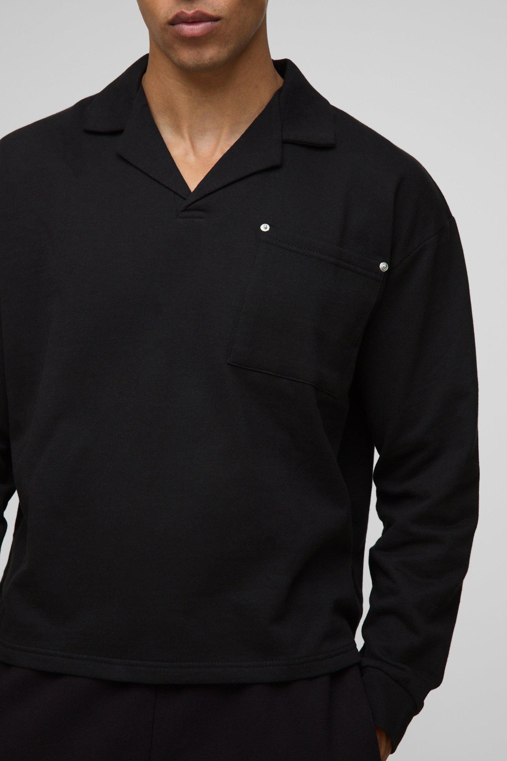 Oversized Boxy Revere Carpenter Rugby Polo | boohooMAN USA Product Image