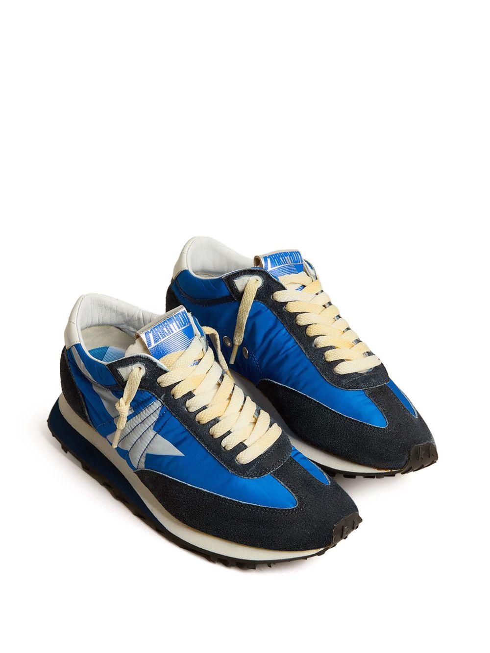 GOLDEN GOOSE Deluxe Brand Running Marathon Nylon Upper Suede Sneakers In Blue Product Image