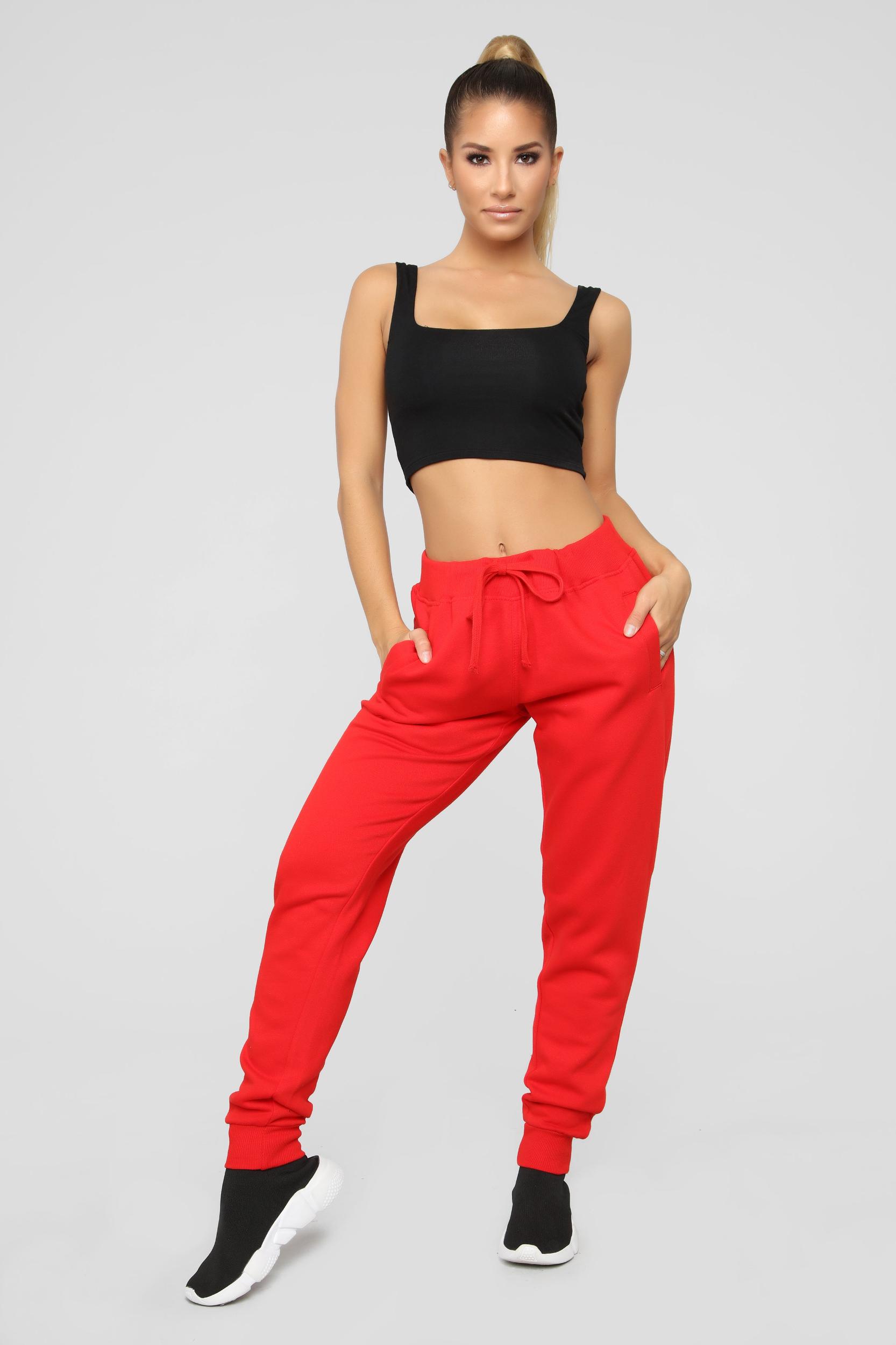 Stole Your Boyfriend's Oversized Jogger - Red Product Image