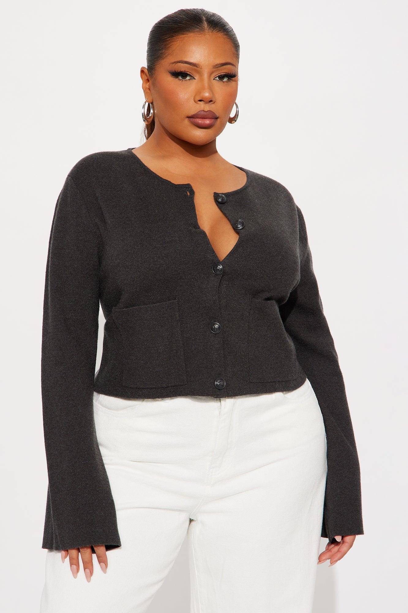 Sweet Talk Cardigan - Charcoal Female Product Image