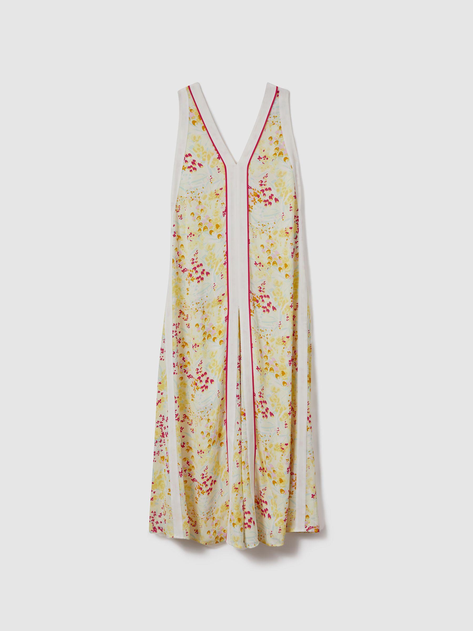 Floral Print Maxi Dress in Pink/Yellow Product Image