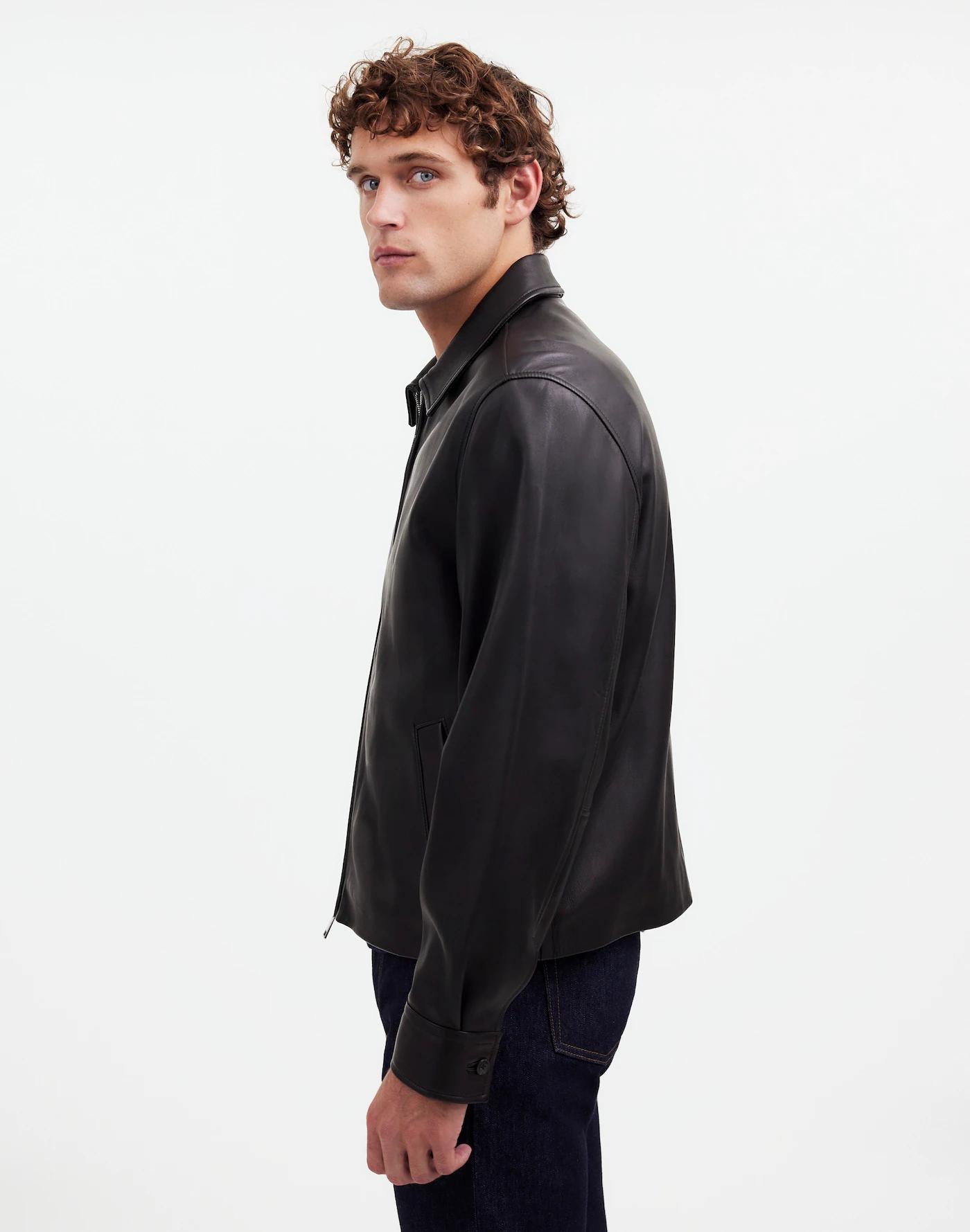 Leather Zip-Front Jacket Product Image