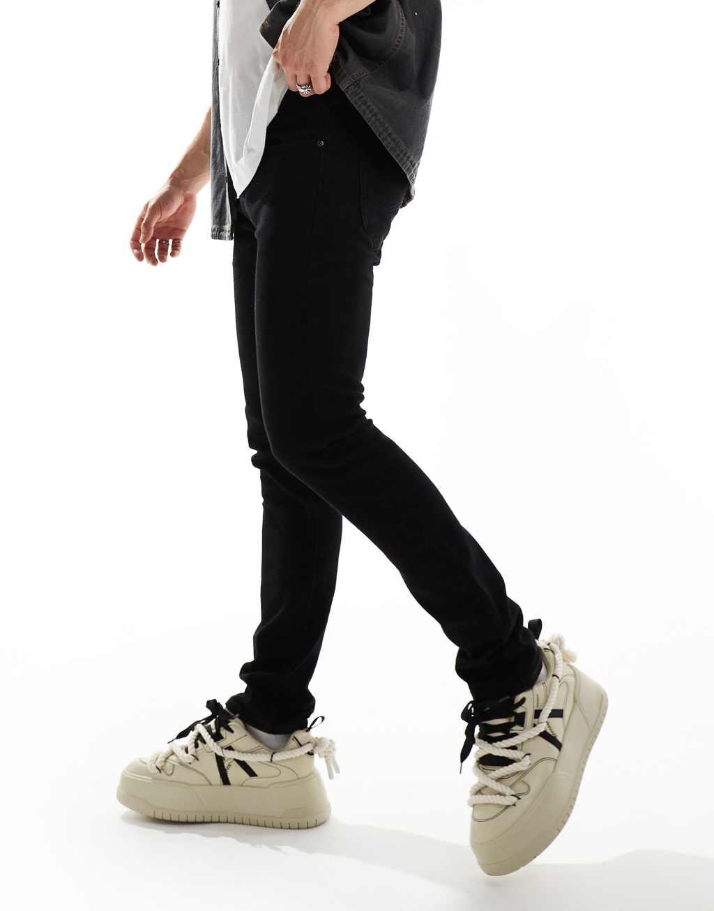 Lee Luke slim tapered jeans in rinsed black Product Image
