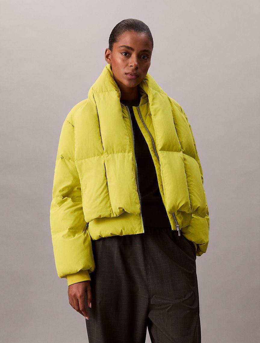Short Puffer Jacket with Scarf Product Image