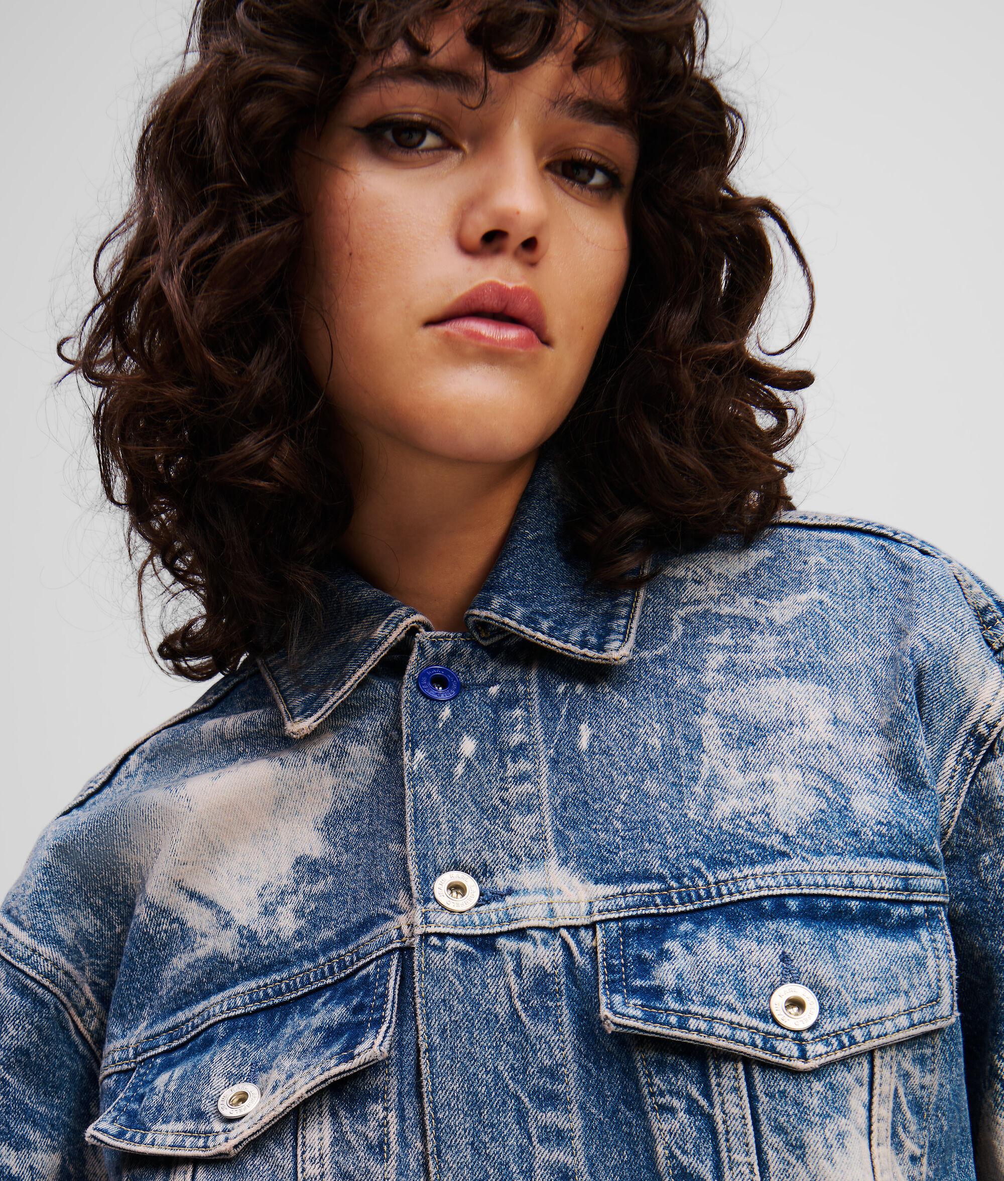 RELAXED-FIT BLEACHED DENIM JACKET Product Image