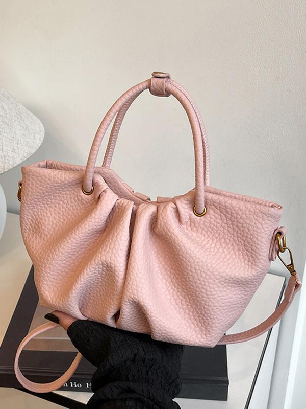 Pleated Solid Color Zipper Crossbody Bags Handbags Product Image