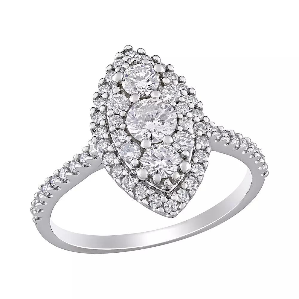 Stella Grace 10k White Gold 1 Carat T.W. Diamond Marquise Engagement Ring, Women's,  Product Image