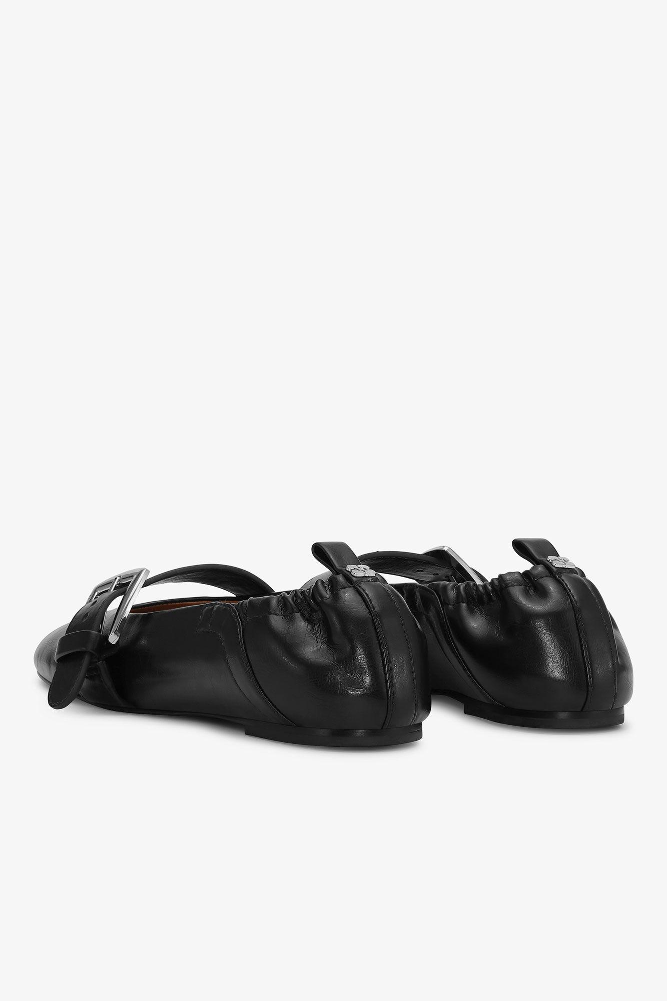 Black Buckle Strap Ballerinas Product Image