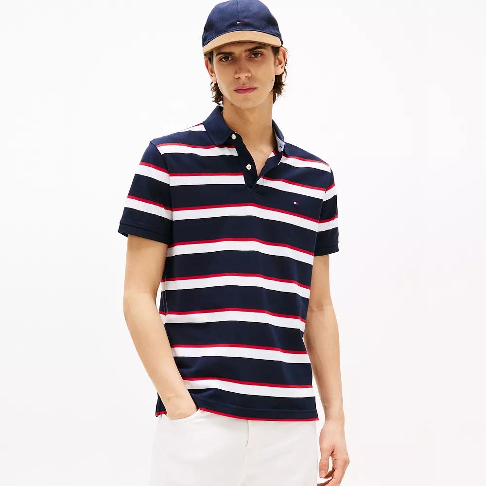 Men's Tommy Hilfiger Charlie Stripe Polo, Size: Large, Desert Product Image