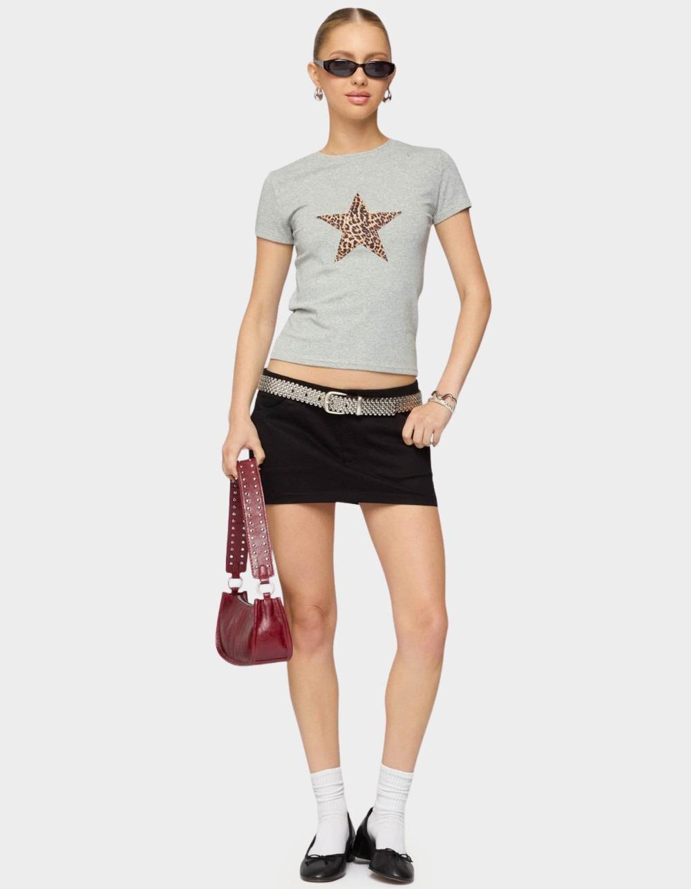 EDIKTED Hayes Twill Mini Skort - BLACK Product Image