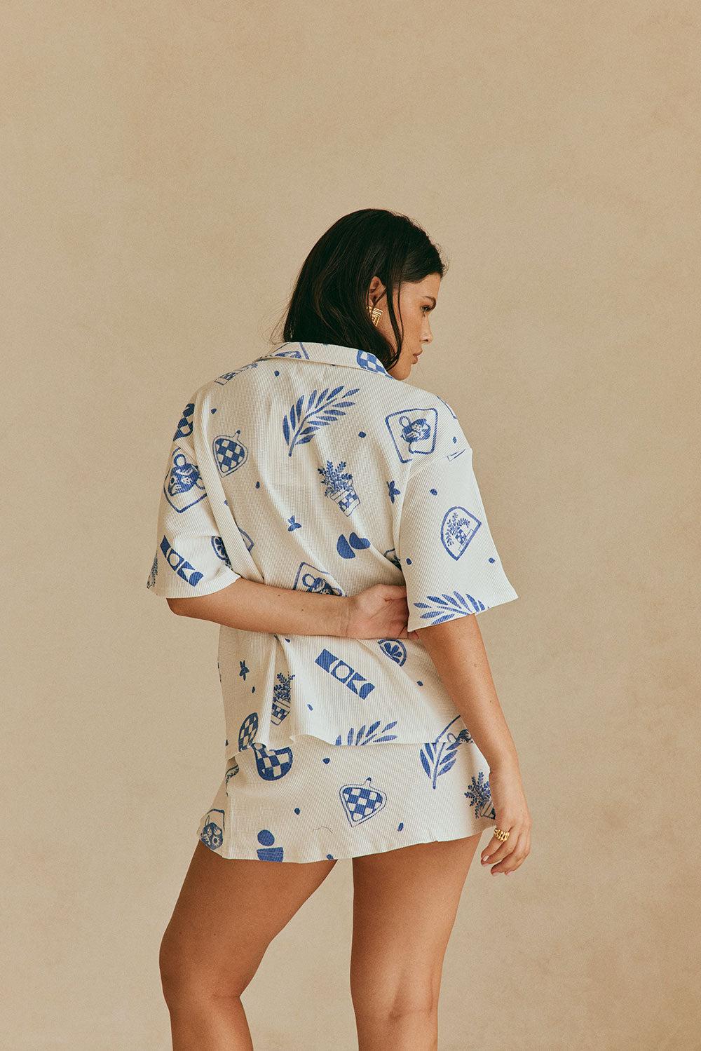 Anika Top - Artefacts Blue Product Image