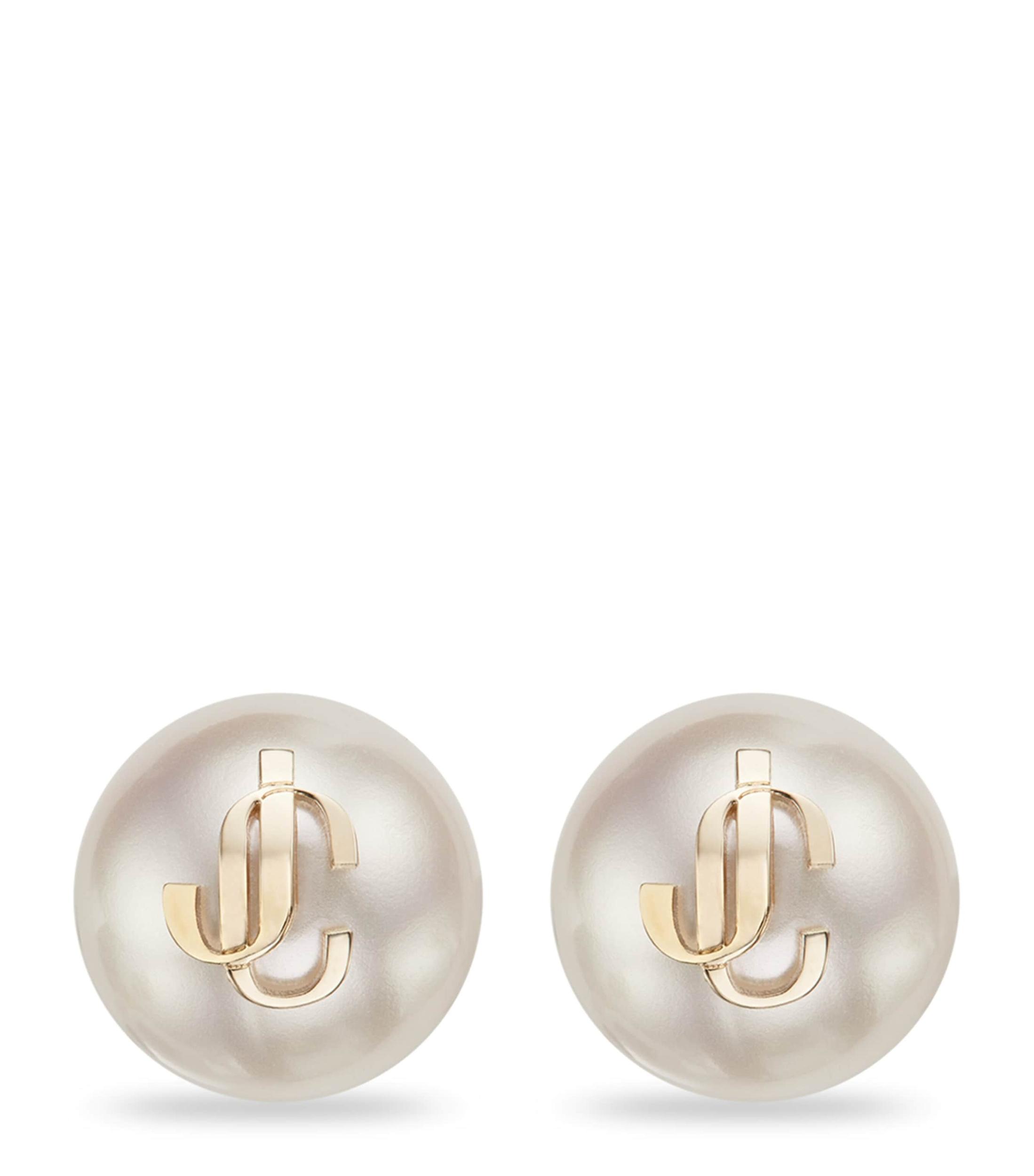 debossed-logo pearl earrings  Product Image
