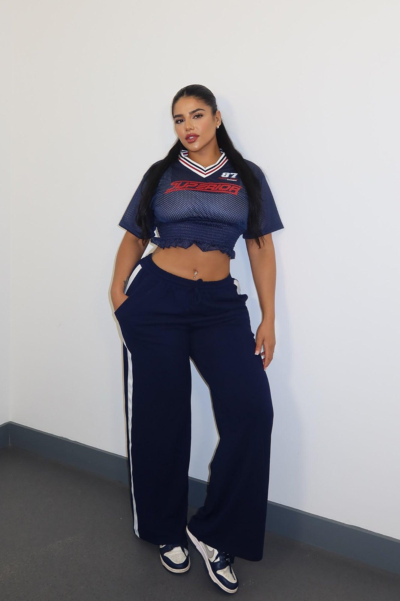 Point Of View Track Trouser Pant - Navy Product Image