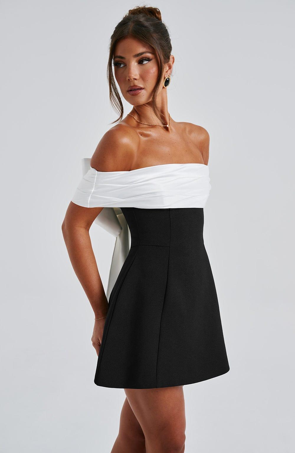 Delta Mini Dress - Black/White Product Image