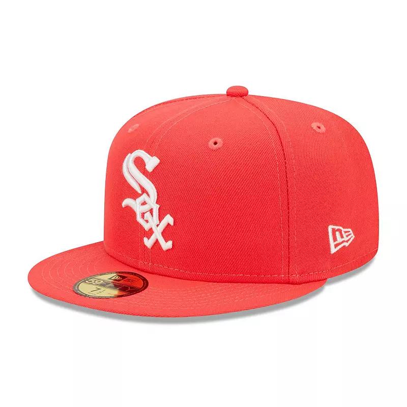 Men's New Era Red Chicago White Sox Lava Highlighter Logo 59FIFTY Fitted Hat,  Product Image