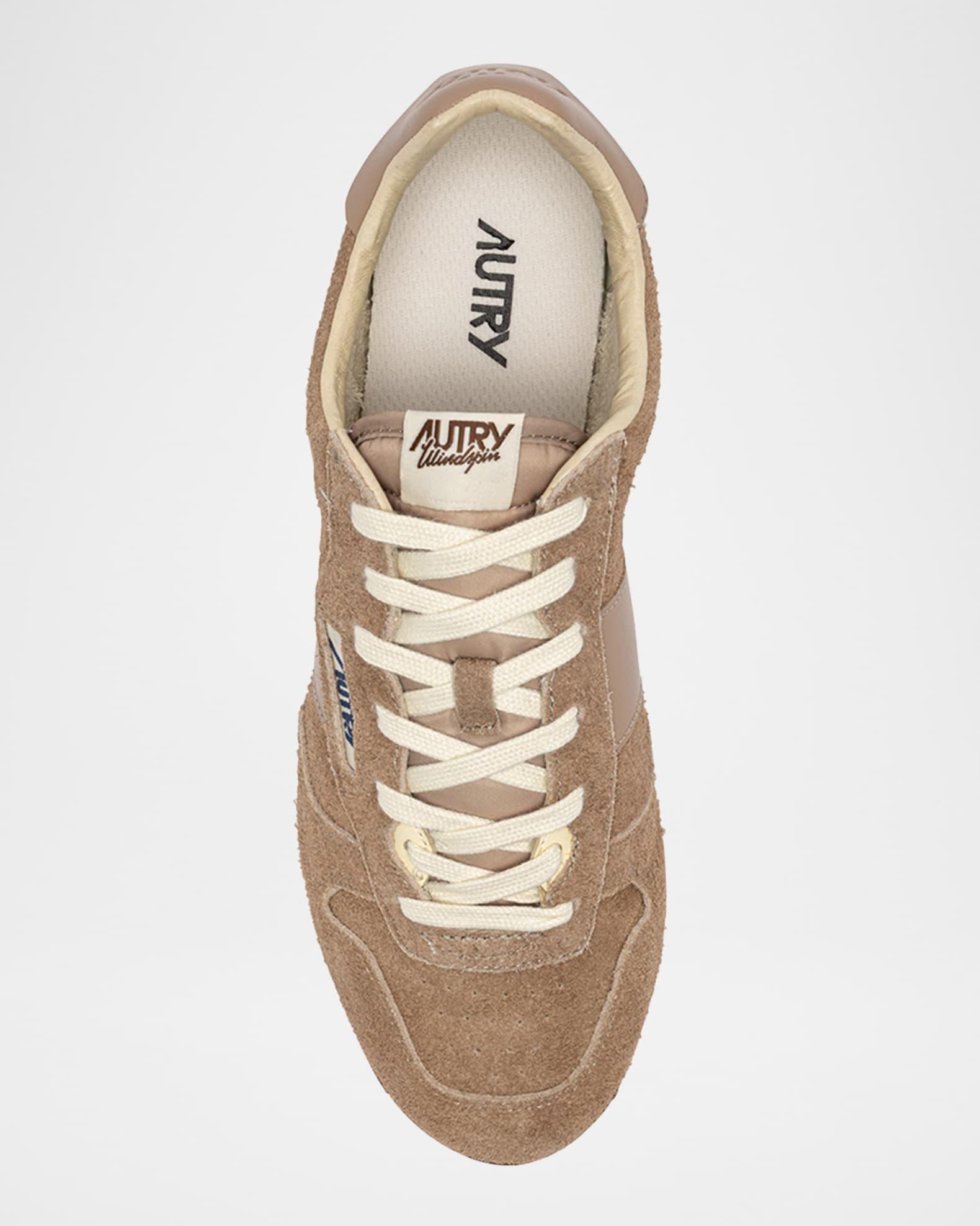 Windspin Tonal Sneakers in Suede and Leather Product Image