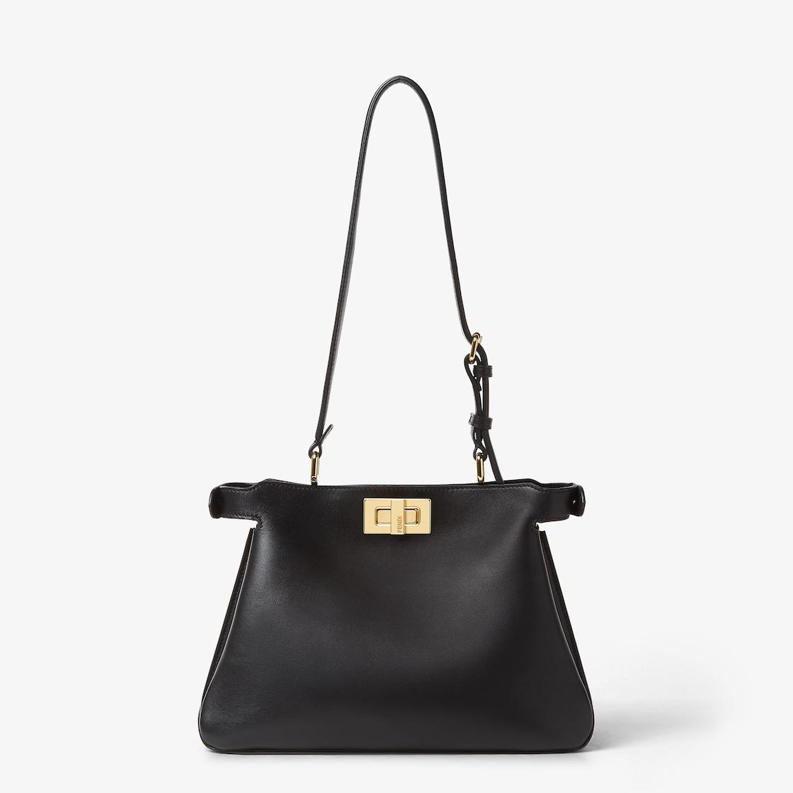 Peekaboo Soft SmallBlack leather bag Product Image
