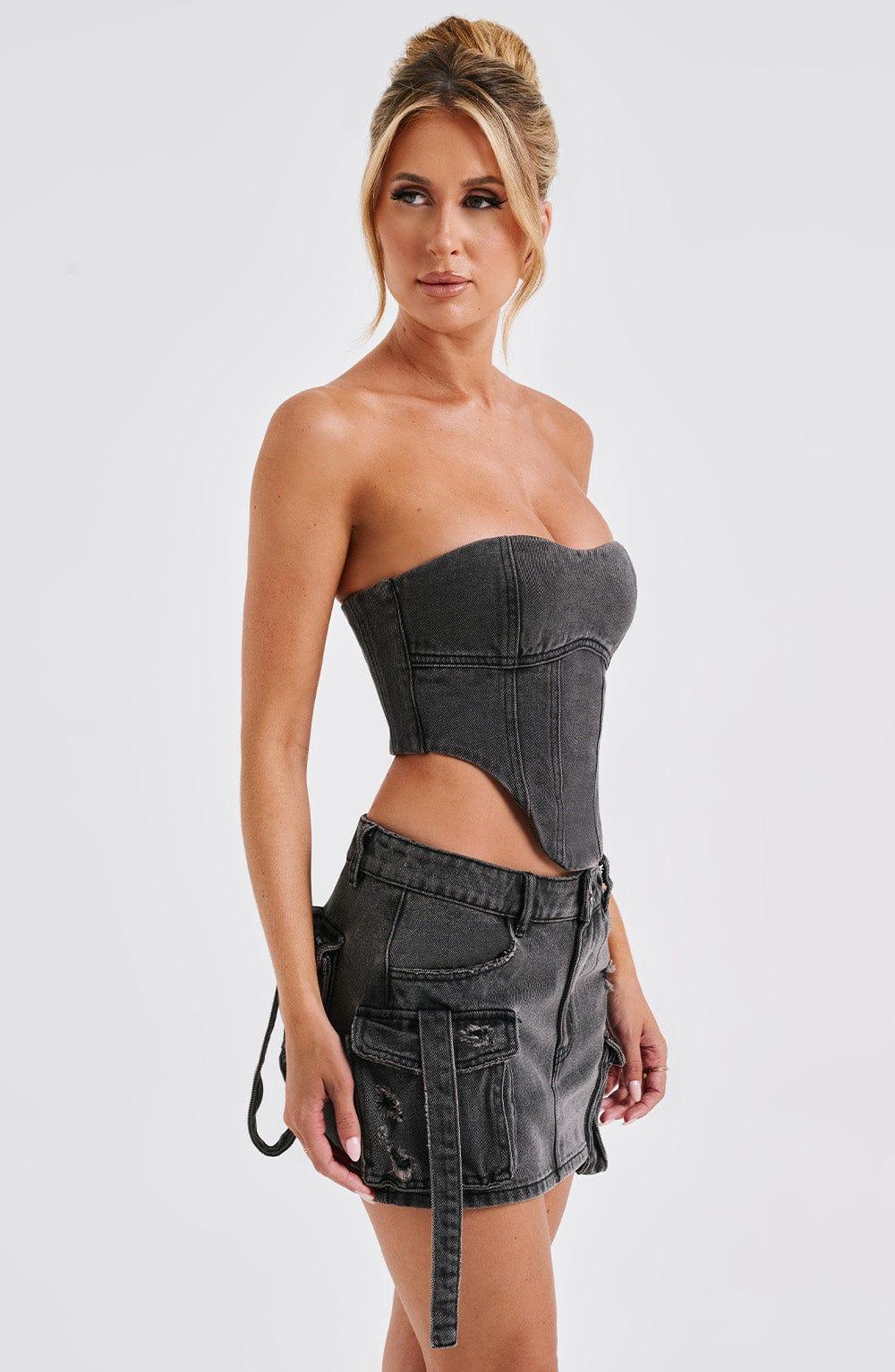 Billie Mini Skirt - Black Wash Product Image