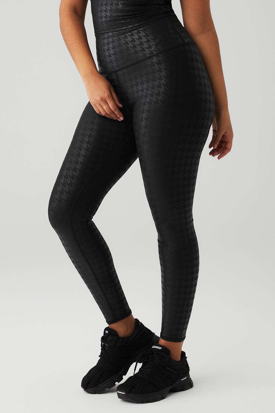 Airlift High-Waist Glimmer Houndstooth Legging - Black Product Image