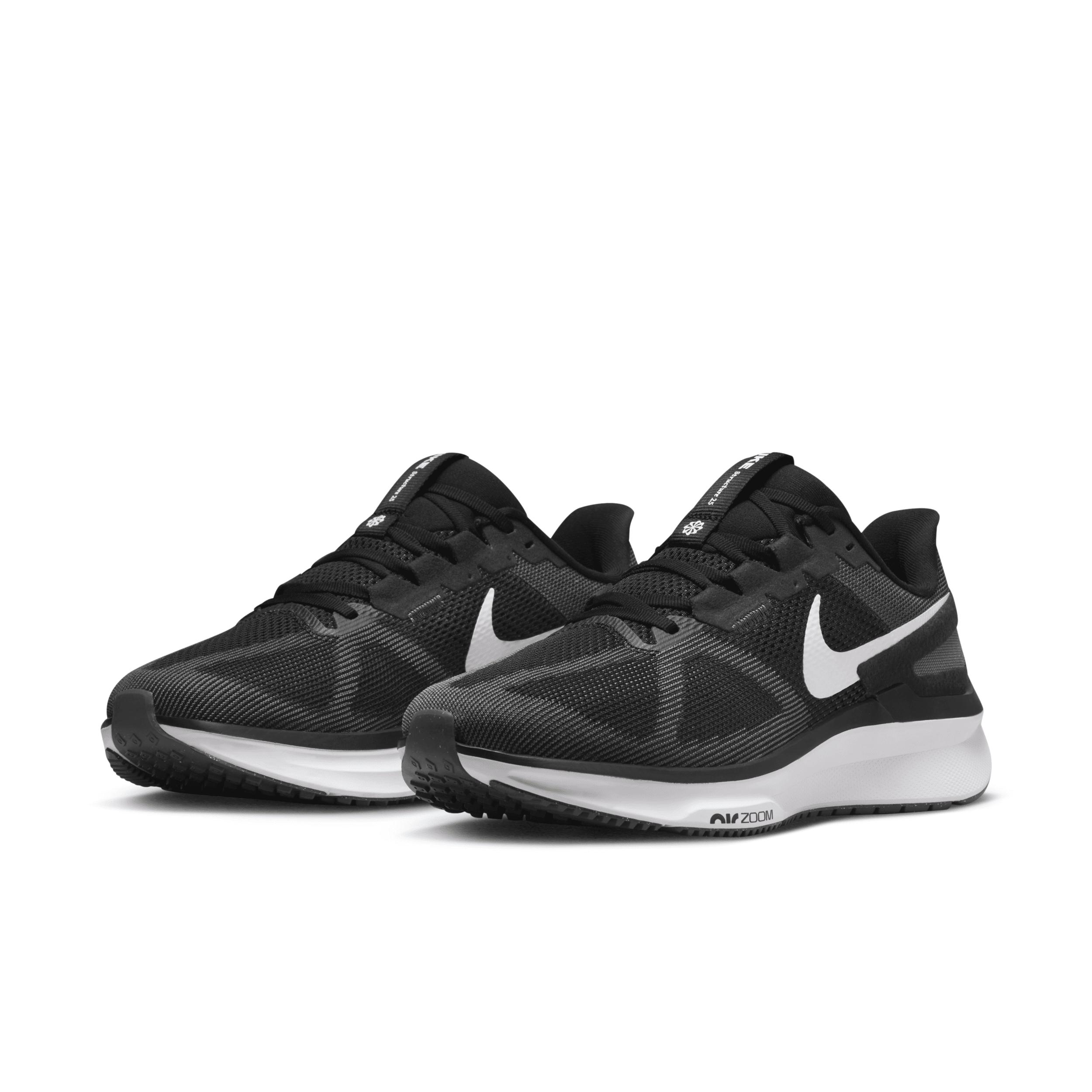 Nike Mens Nike Air Zoom Structure 25 Wide - Mens Running Shoes White/Iron Grey/Black Product Image