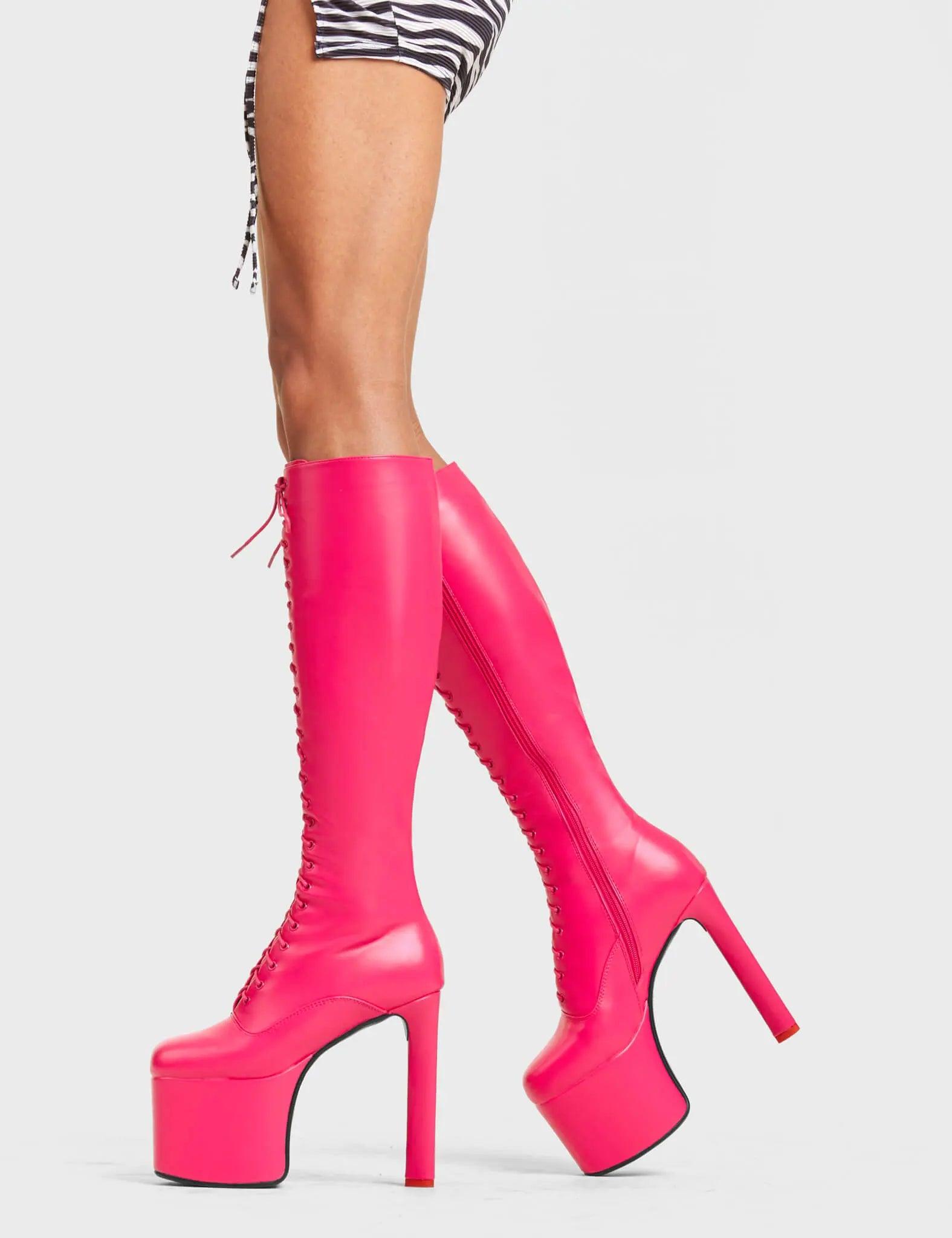 Nowhere To Run Platform Knee High Boots Product Image