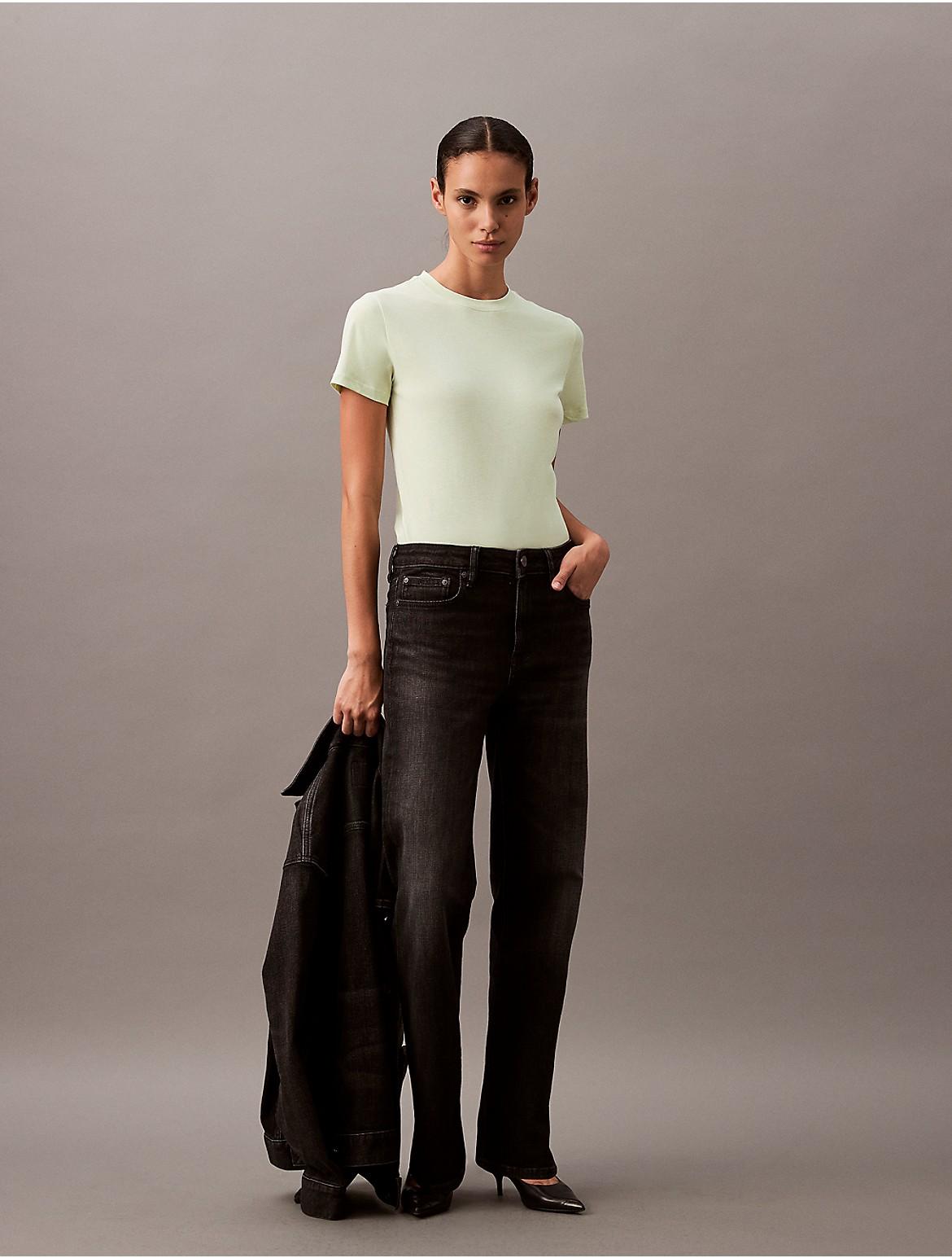 Calvin Klein Womens Cotton Silk Tee - Neutral Product Image