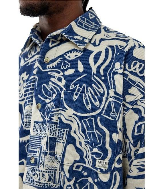 BDG Urban Outfitters Long Sleeve Doodle Check Woven Shirt Product Image