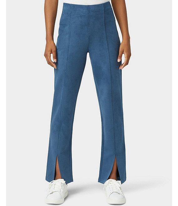 HUE High-Rise Suede Straight Split Front Leggings Product Image