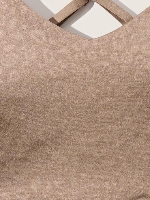 Elation V-Neck Embossed Longline Sports Bra A-C Product Image