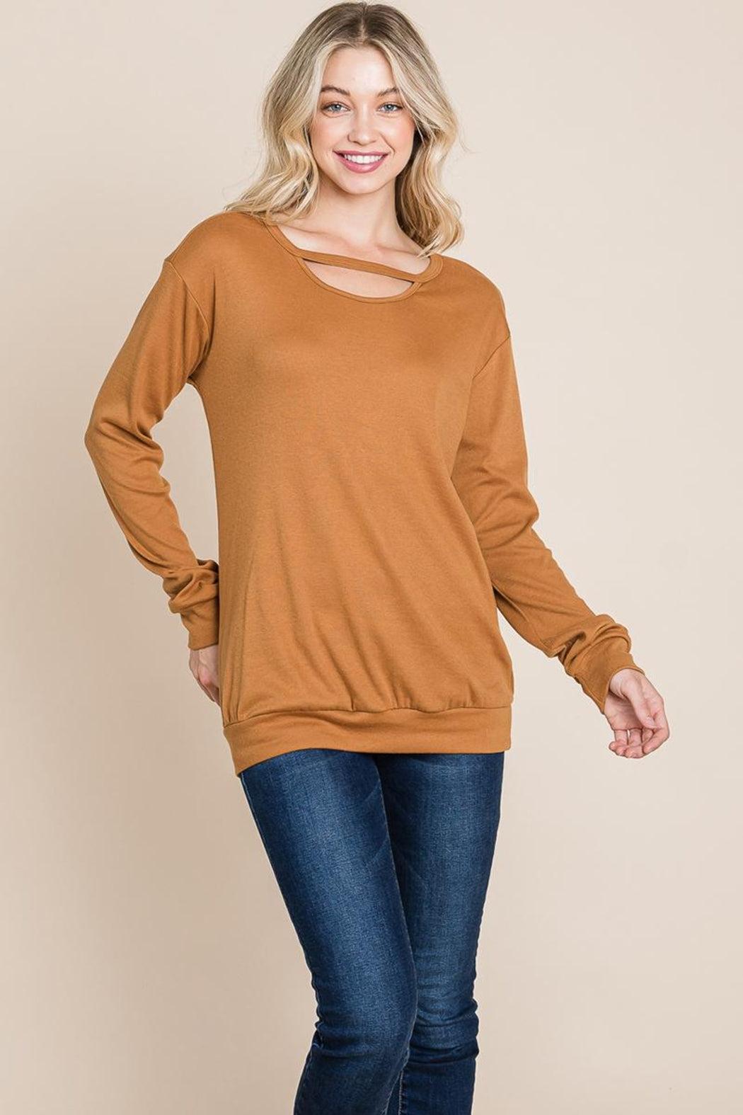 Cut Out Knit Sweatshirts Tops Product Image