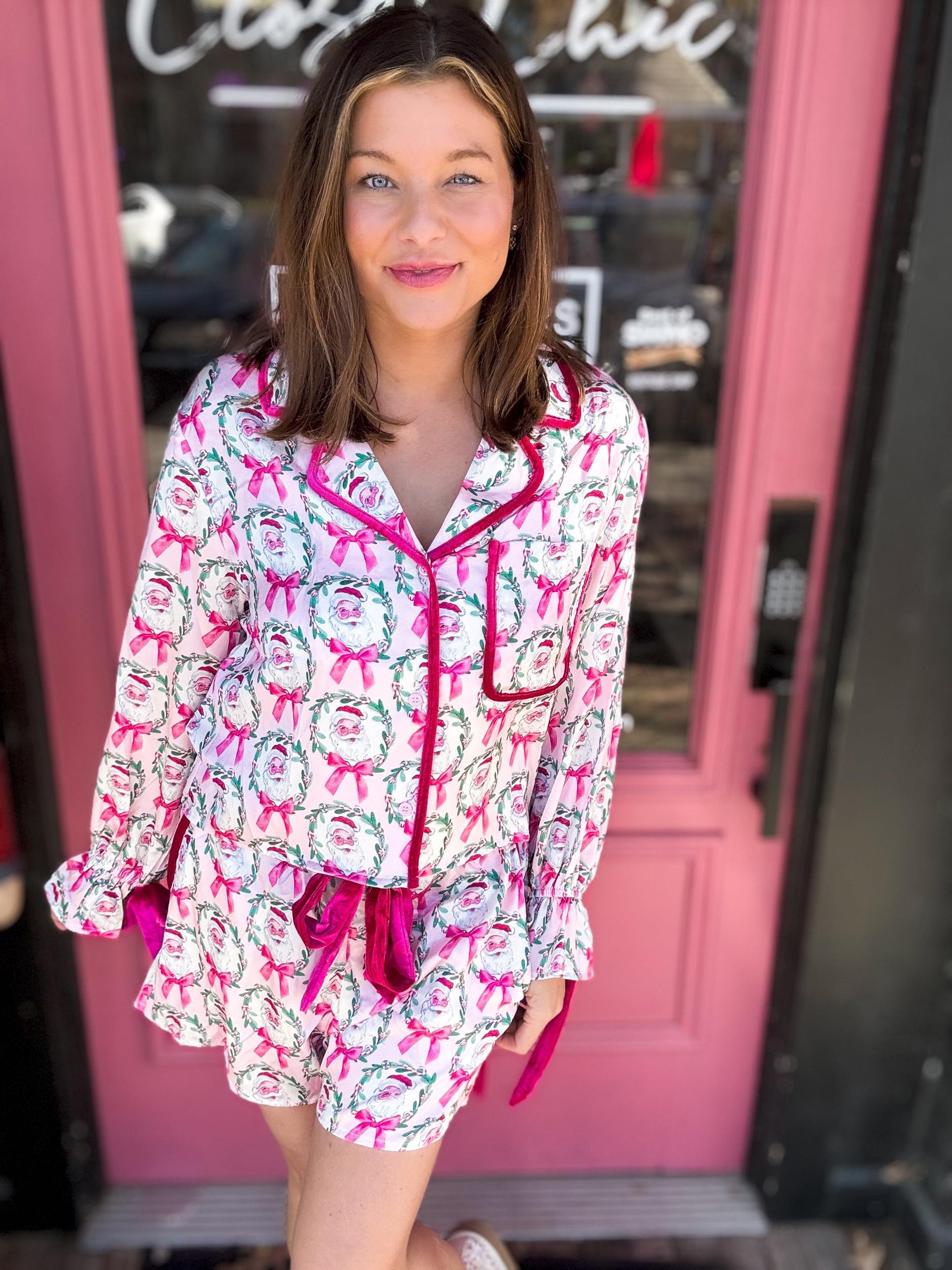 Satin Santa Pajama Set Product Image