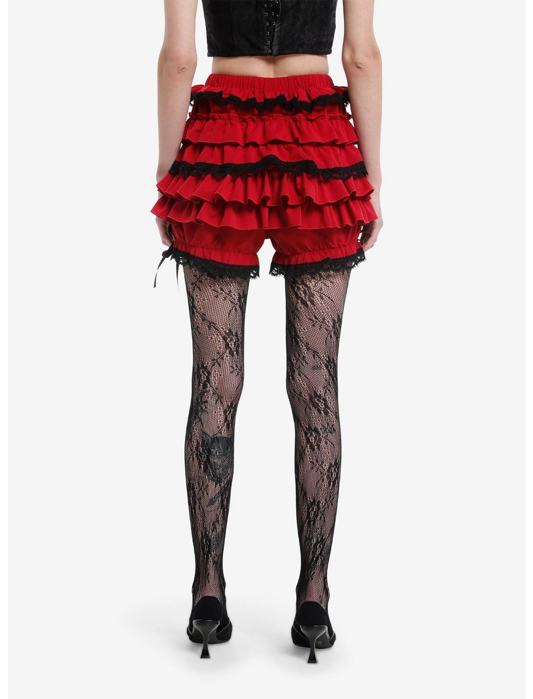 Red & Black Ruffled Bloomers With Bows Product Image