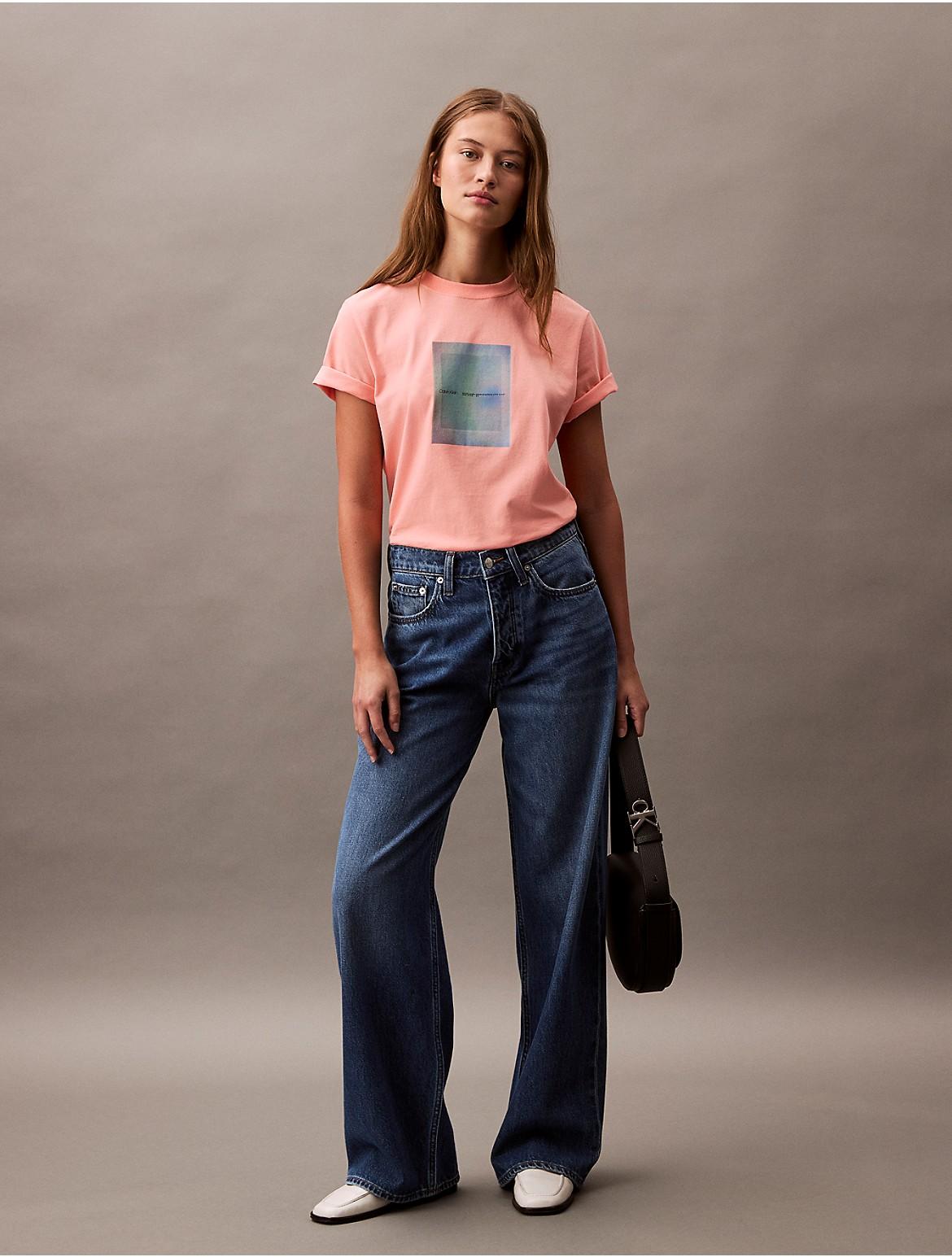 Calvin Klein Women's Photo Logo Graphic Classic T-Shirt - Grey - XL Product Image