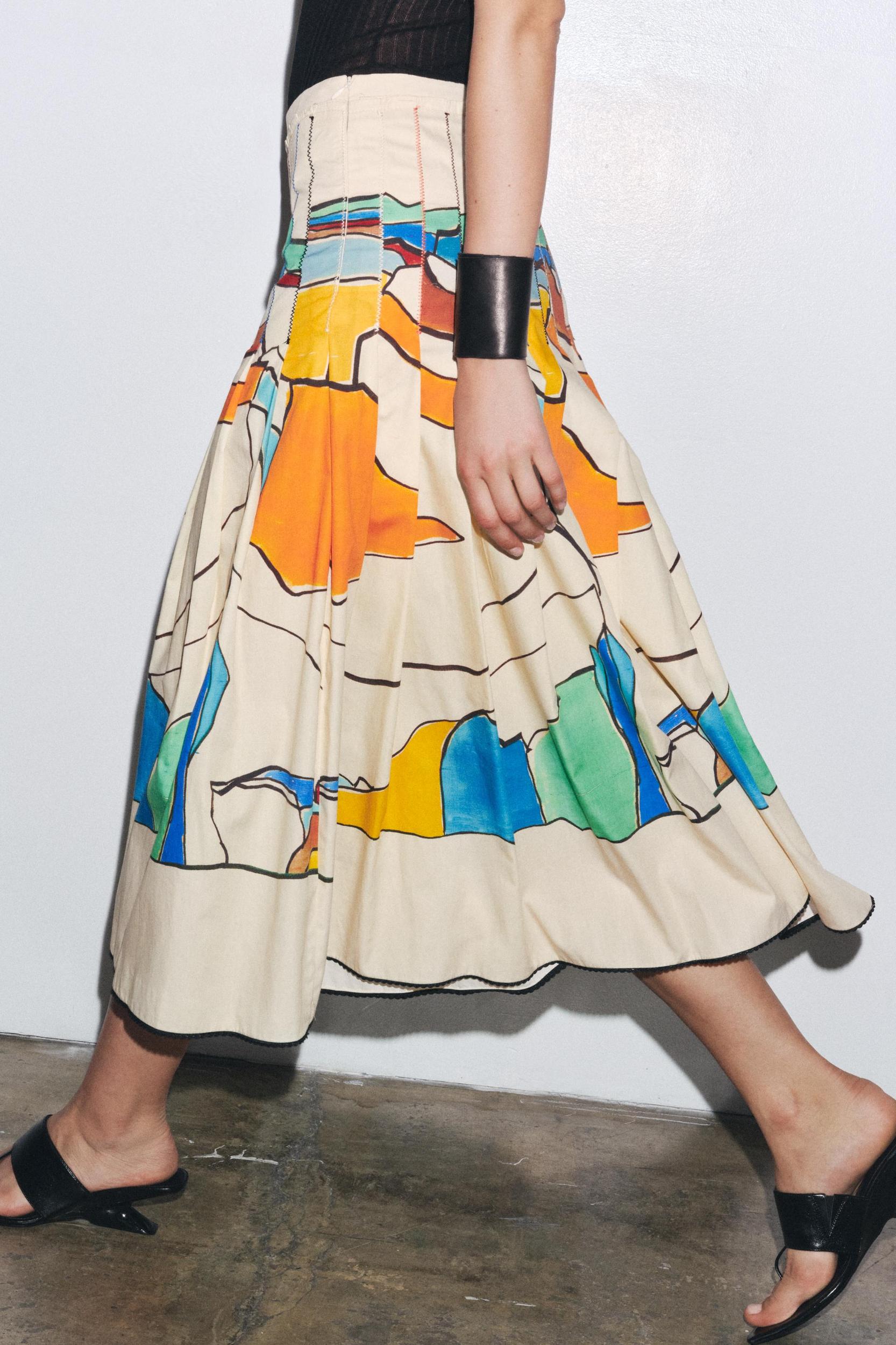 ZW COLLECTION PRINTED PLEATED SKIRT Product Image