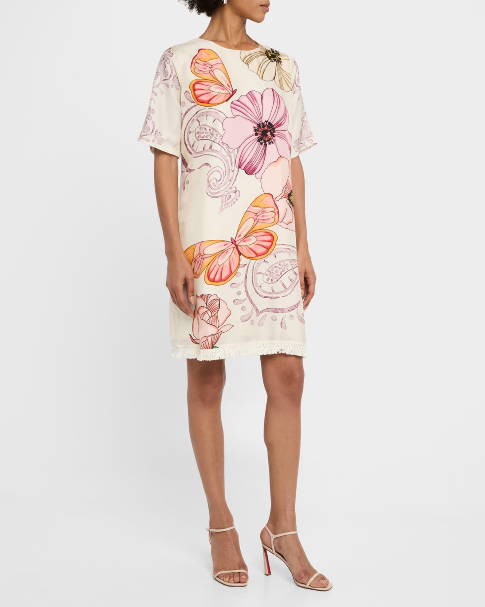 Daisee Fringed Floral-Print Mini Dress Product Image
