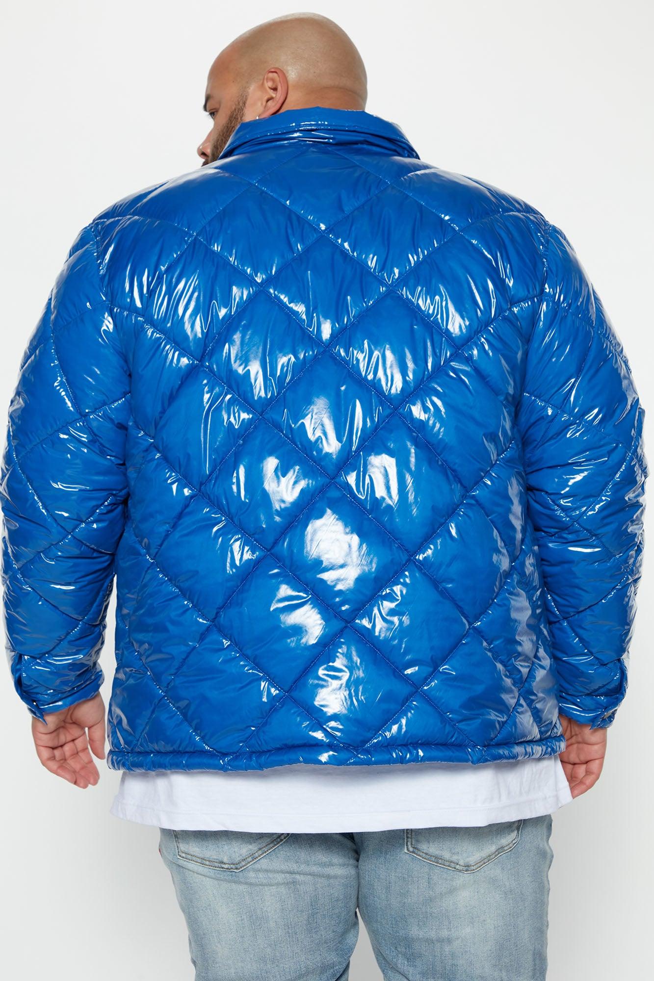 Your Diamond Quilted Puffer Jacket - Blue Product Image