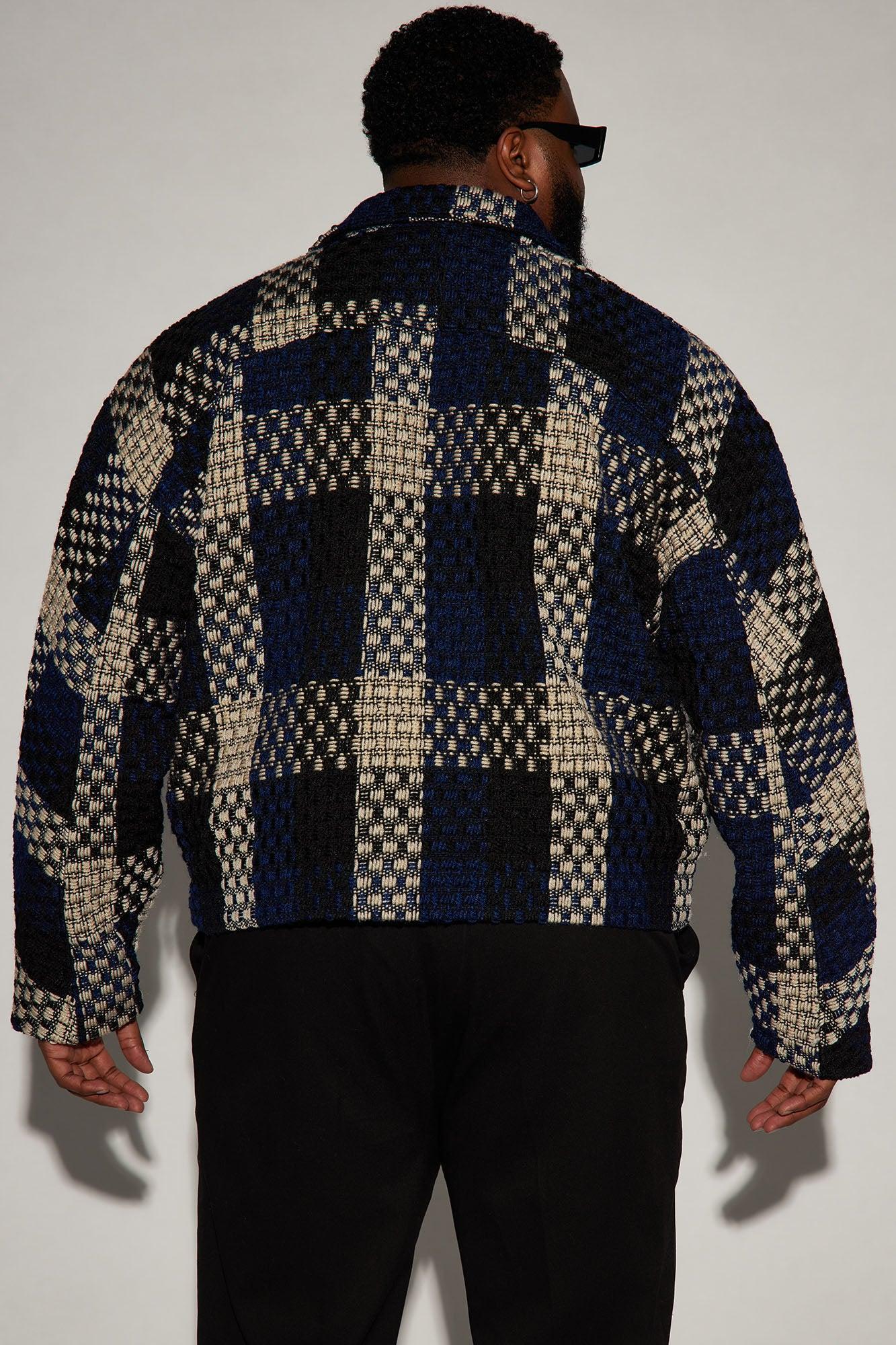 Beverly Tweed Cropped Chore Jacket - Navy/combo Product Image