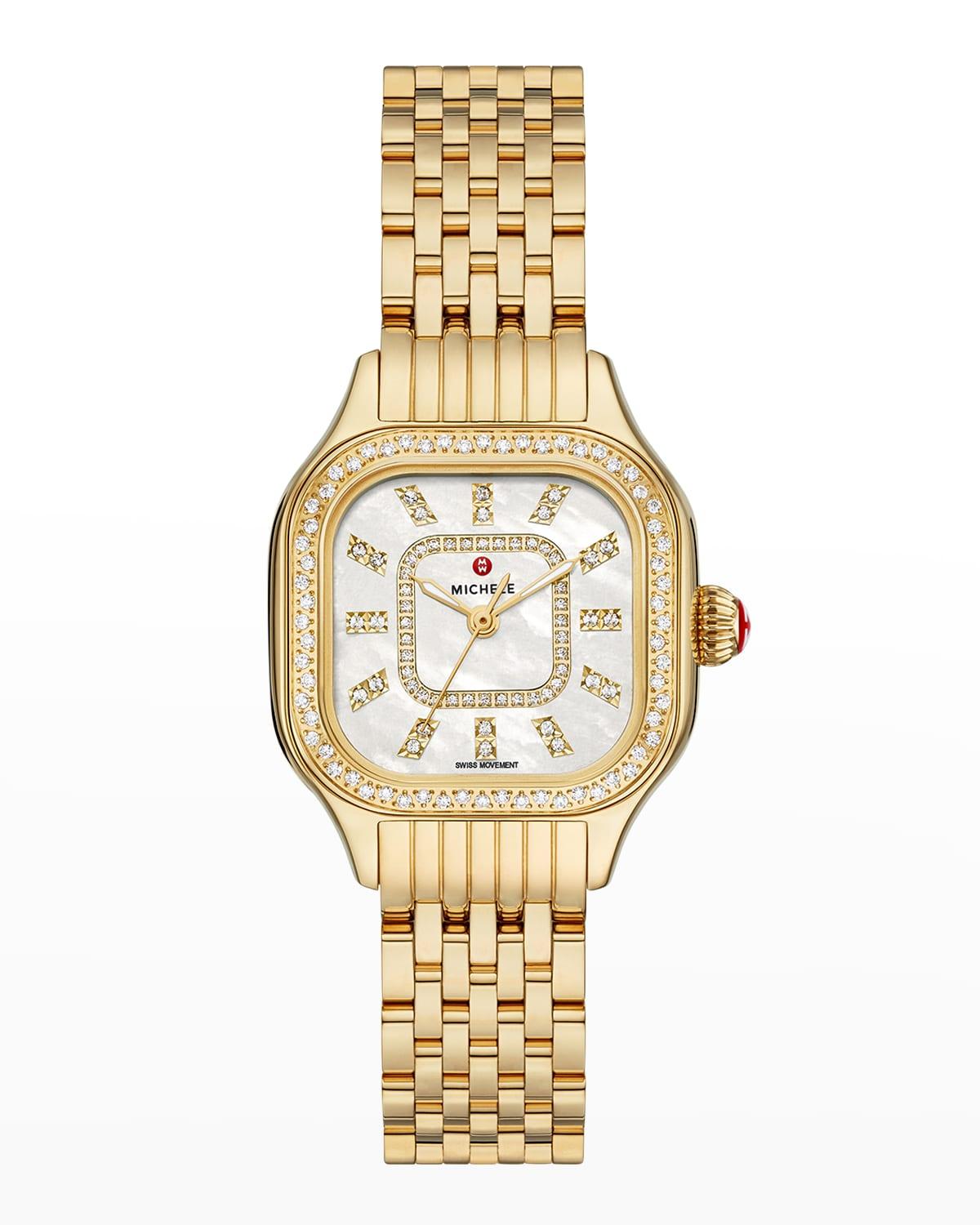 Meggie Diamond Bezel and Mother-of-Pearl Watch, Gold-Tone Product Image