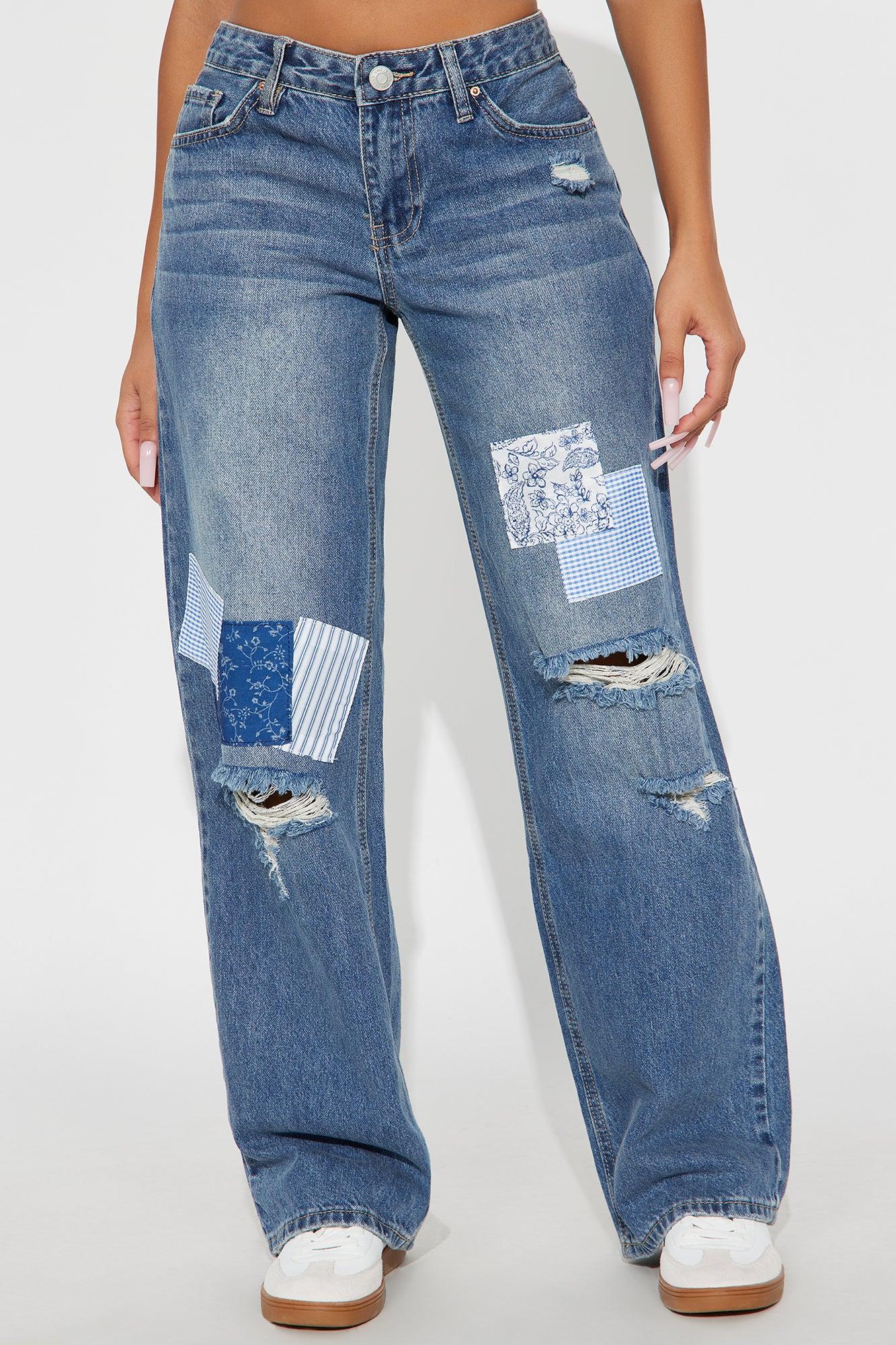 Patch It Up Straight Leg Jeans - Medium Wash Female Product Image