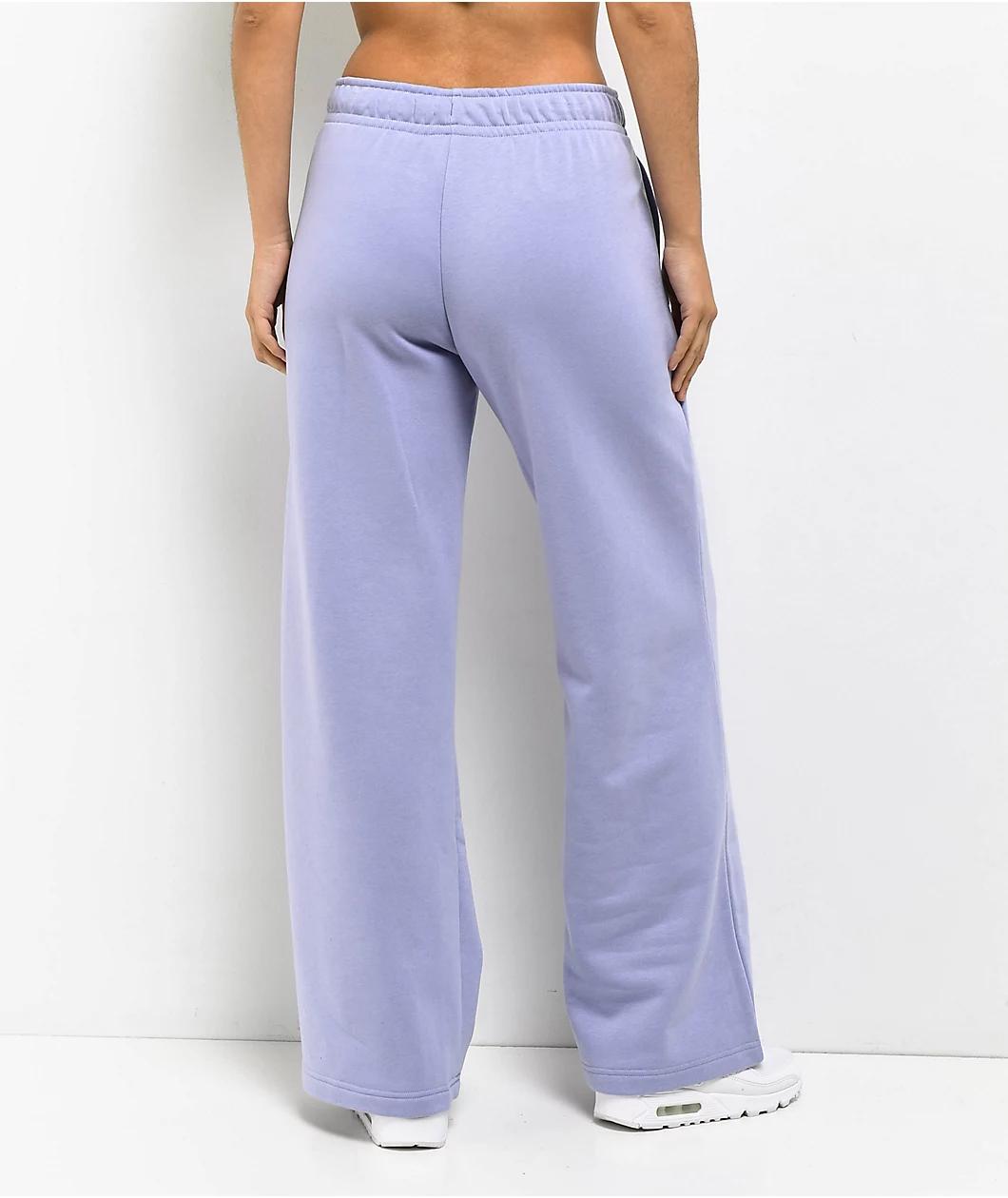 Nike Sportswear Club Purple Wide Leg Fleece Sweatpants Product Image