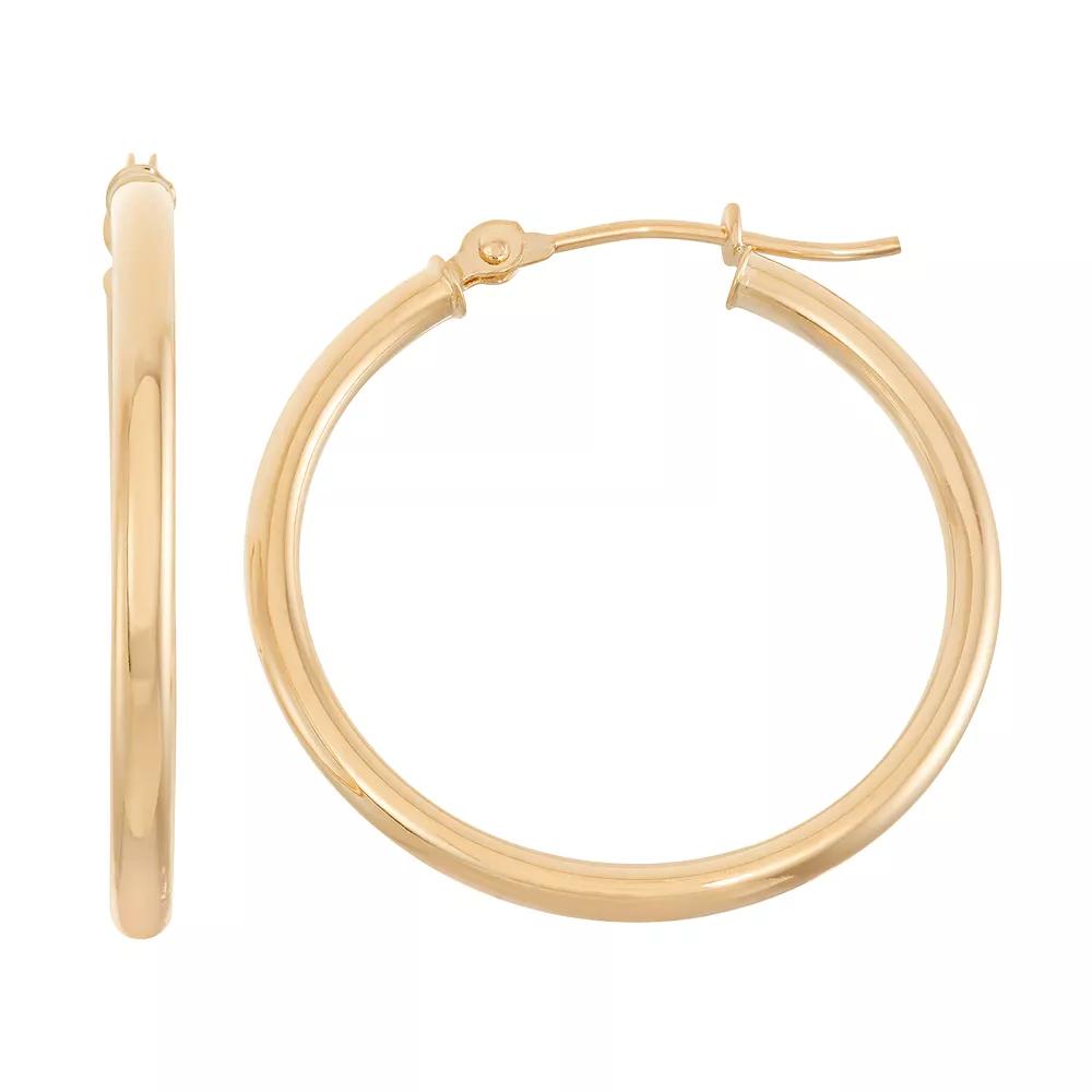 Jordan Blue 14k Gold Tube Hoop Earrings - 25 mm, Women's, Yellow Product Image